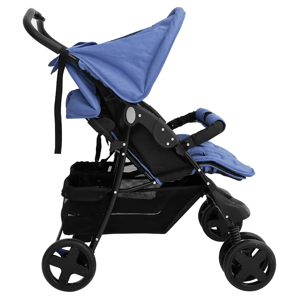 Carrito para gemelos de acero azul marino