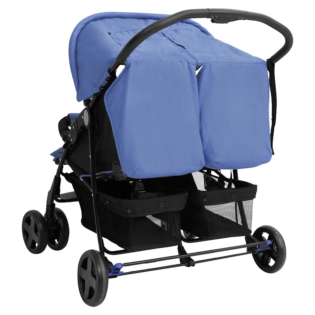 Carrito para gemelos de acero azul marino