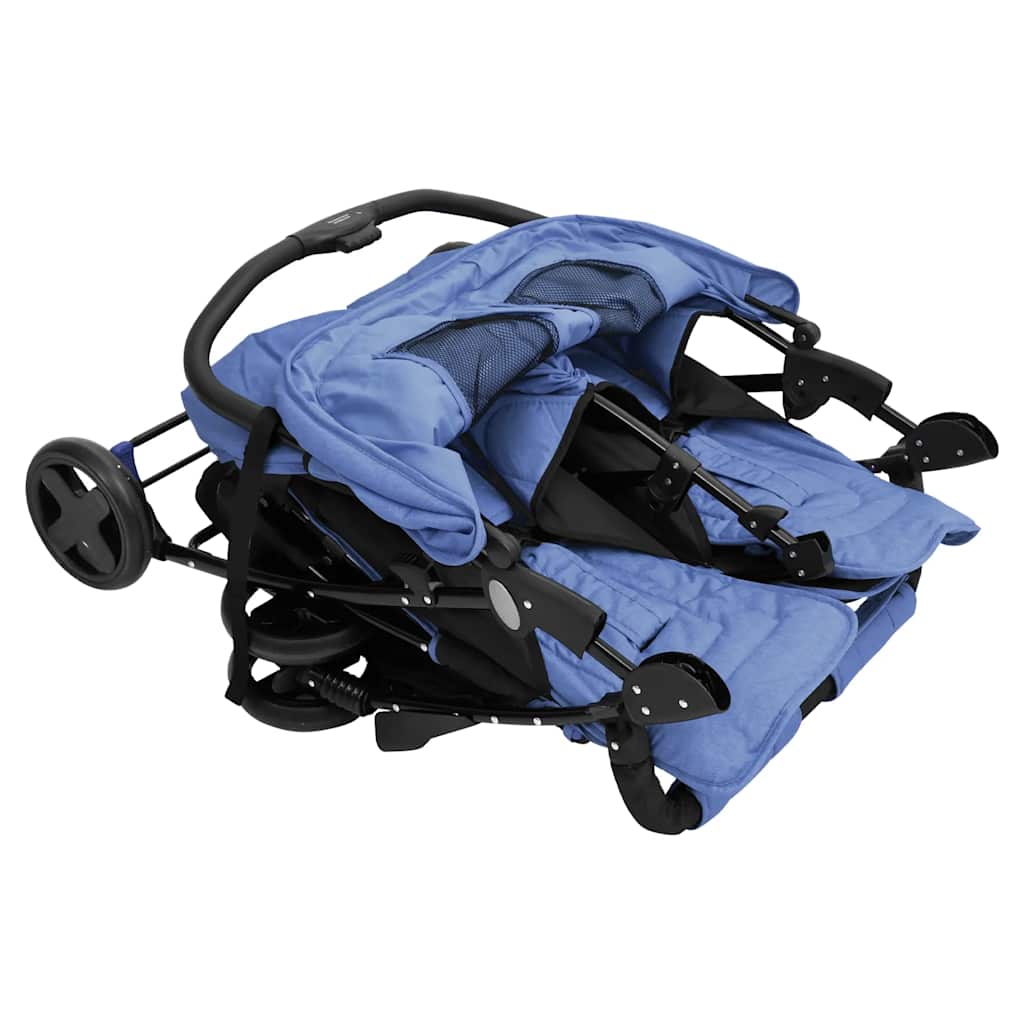 Carrito para gemelos de acero azul marino