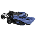 Carrito para gemelos tandem de acero azul marino
