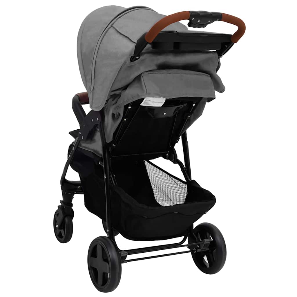 Carrito de bebés 2 en 1 de acero gris claro