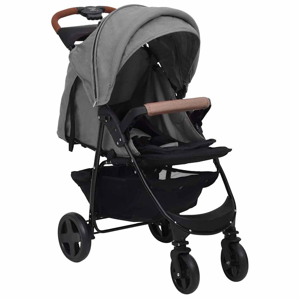 Carrito de bebés 2 en 1 de acero gris claro