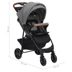 Carrito de bebés 2 en 1 de acero gris claro