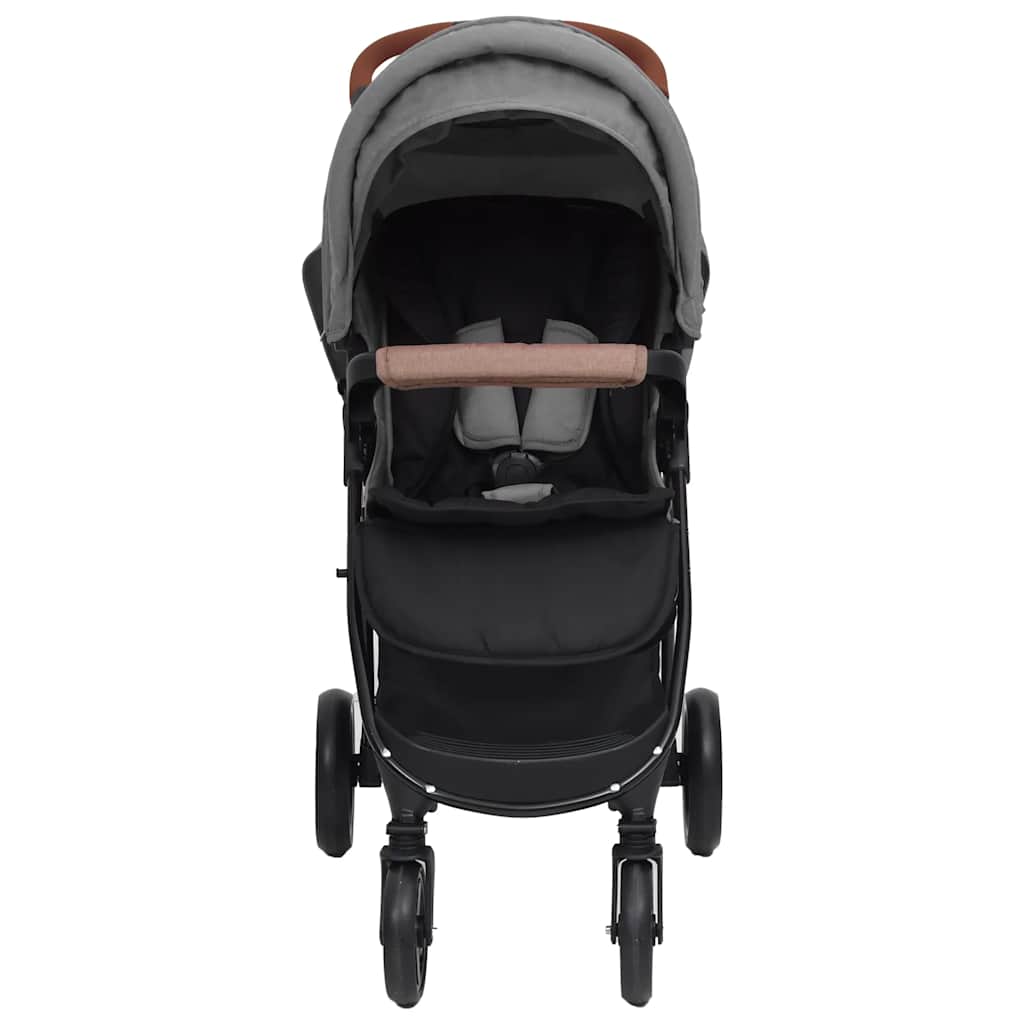 Carrito de bebés 2 en 1 de acero gris claro