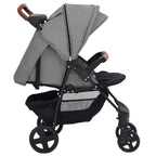 Carrito de bebés 2 en 1 de acero gris claro