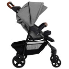 Carrito de bebés 2 en 1 de acero gris claro
