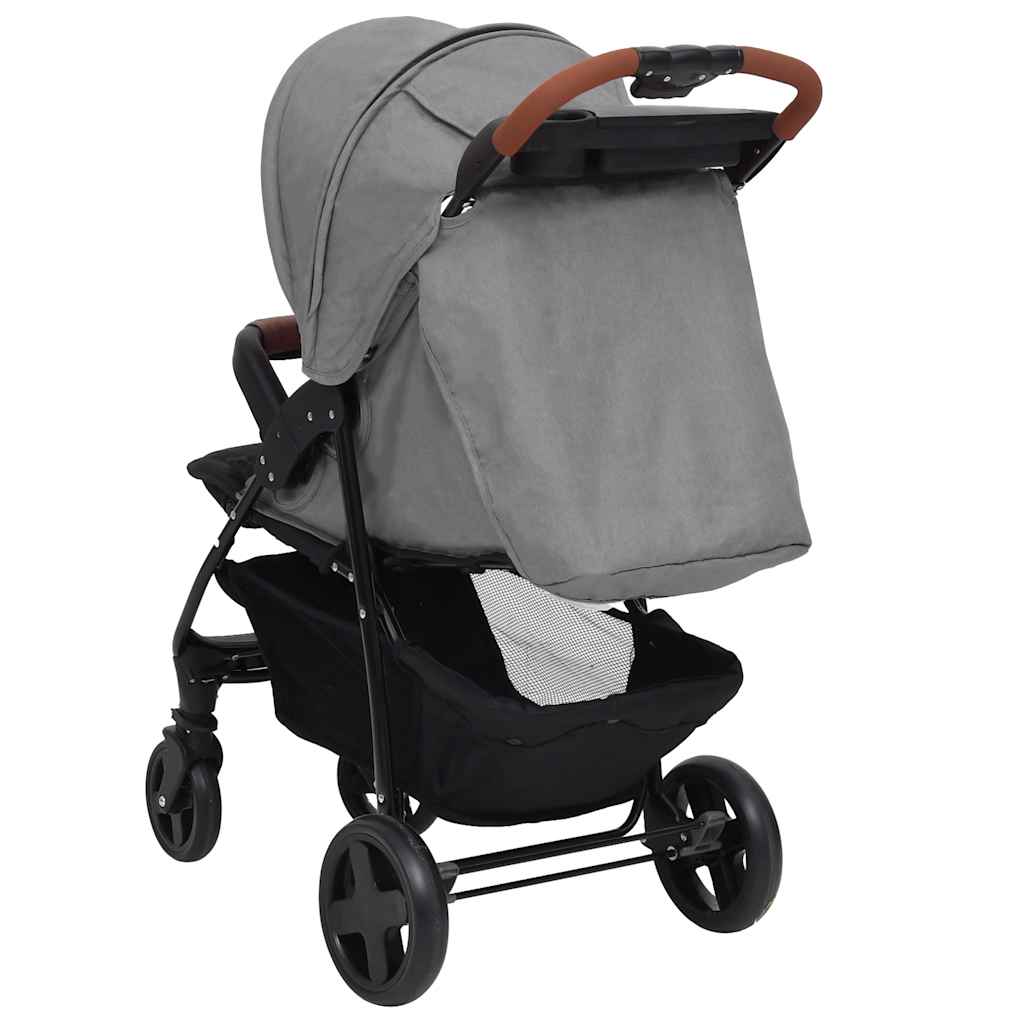Carrito de bebés 2 en 1 de acero gris claro