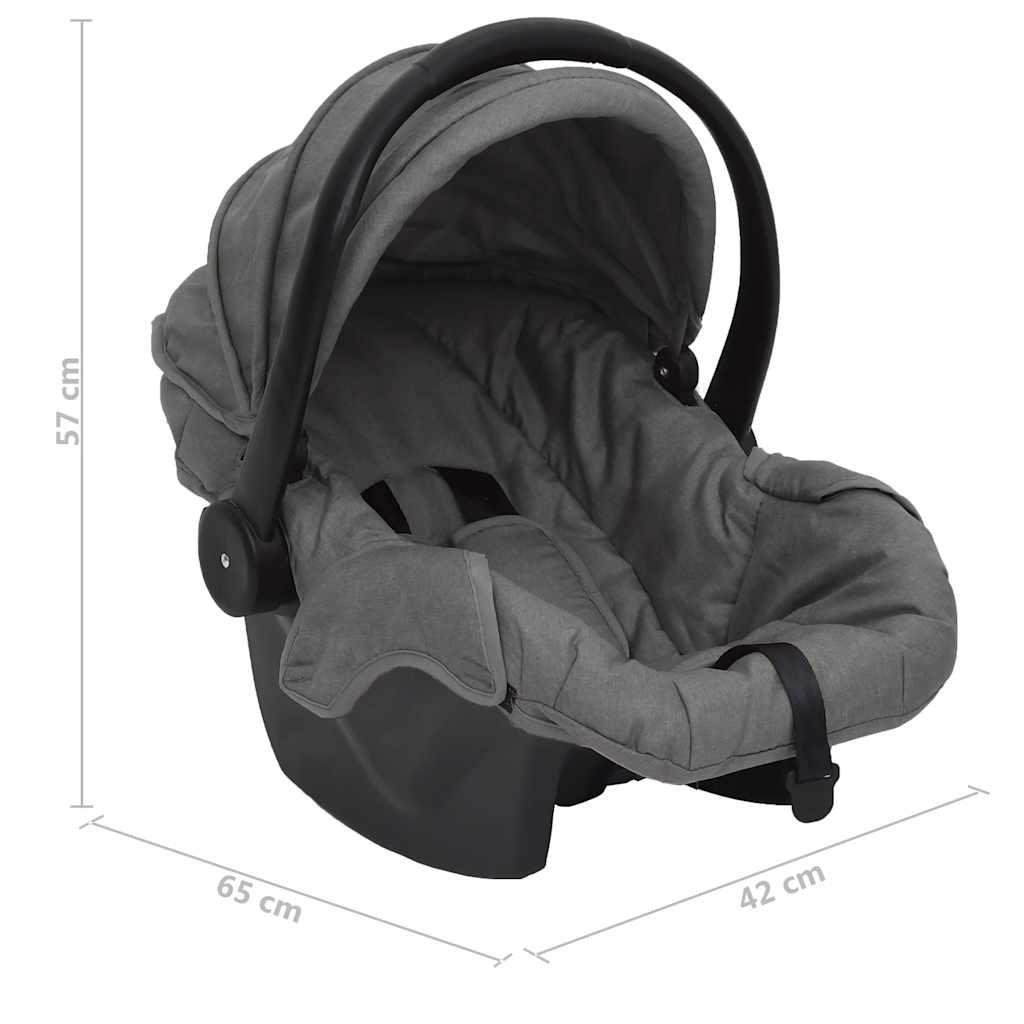 Carrito de bebés 3 en 1 de acero gris claro