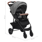 Carrito de bebés 3 en 1 de acero gris claro