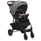 Carrito de bebés 3 en 1 de acero gris claro