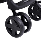 Carrito de bebés 2 en 1 de acero gris claro y negro