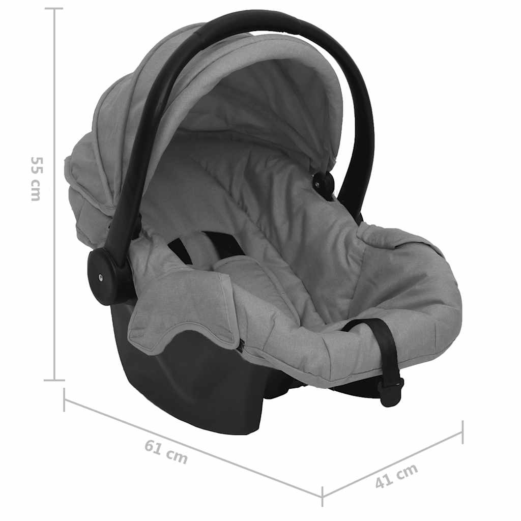 Carrito de bebés 3 en 1 de acero gris claro y negro