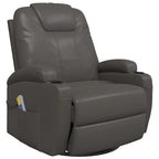 Sillón de masaje mecedora de cuero sintético gris antracita