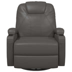 Sillón de masaje mecedora de cuero sintético gris antracita