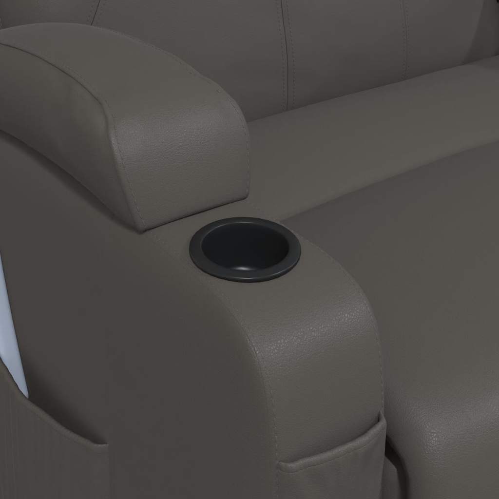 Sillón de masaje mecedora de cuero sintético gris antracita