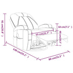 Sillón de masaje mecedora de cuero sintético gris antracita