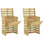 Compostadores de láminas 2 uds madera de pino 80x50x100 cm