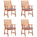 Sillas comedor de jardín 2 uds madera maciza acacia y cojines