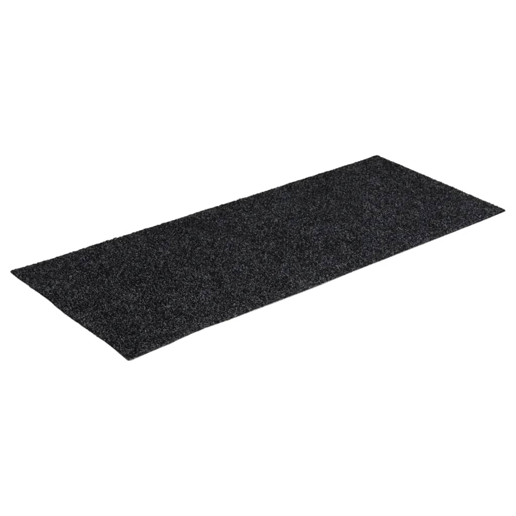 Felpudos autoadhesivos para escaleras, 15 unidades, 60 x 25 cm, gris oscuro, rectangulares