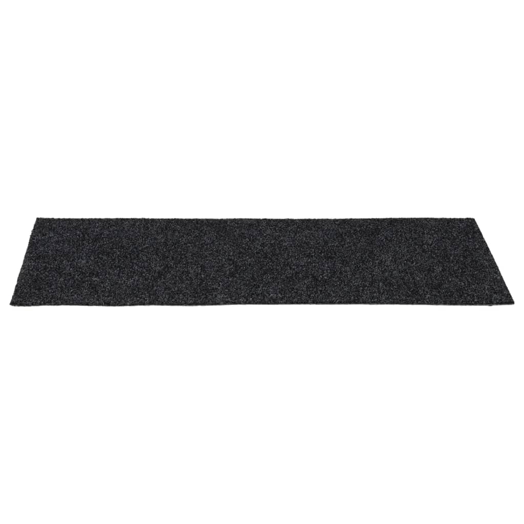 Felpudos autoadhesivos para escaleras, 15 unidades, 60 x 25 cm, gris oscuro, rectangulares