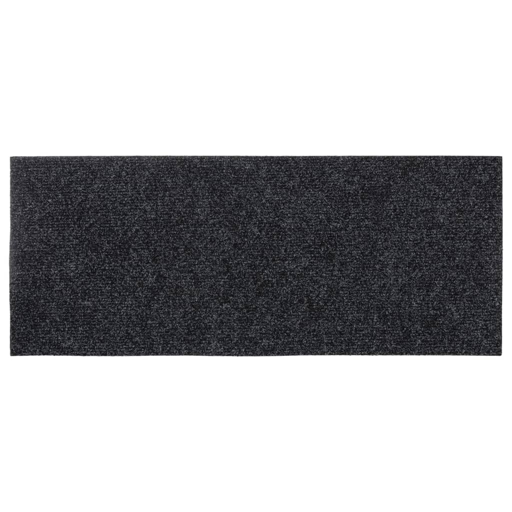 Felpudos autoadhesivos para escaleras, 15 unidades, 60 x 25 cm, gris oscuro, rectangulares