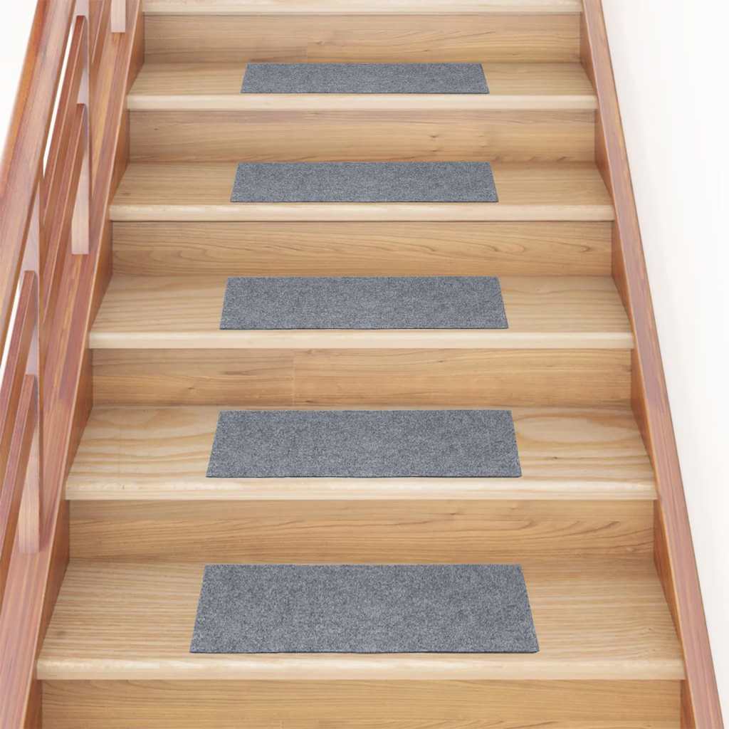Alfombrillas para escaleras 10 unidades 56x17x3 cm Azul Semicircular