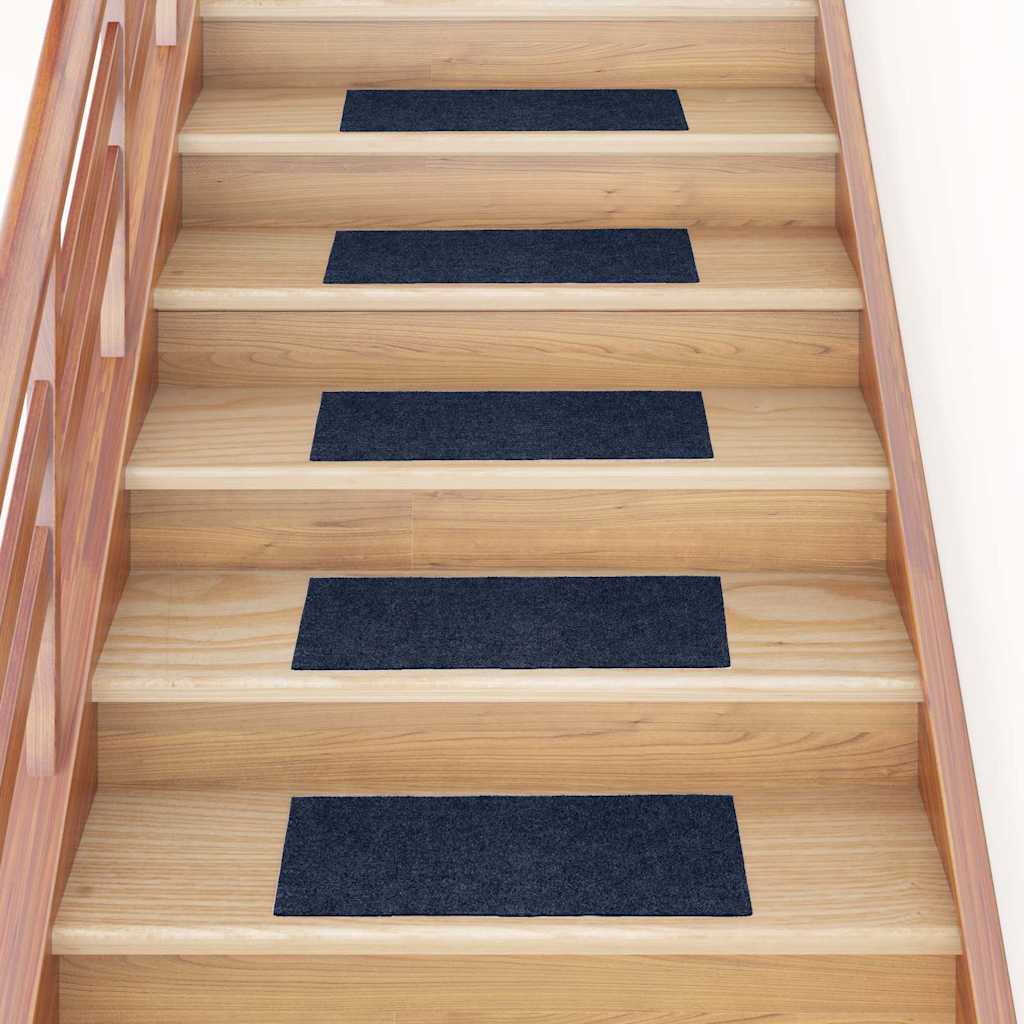 Alfombrillas para escaleras 10 unidades 56x17x3 cm Azul Semicircular