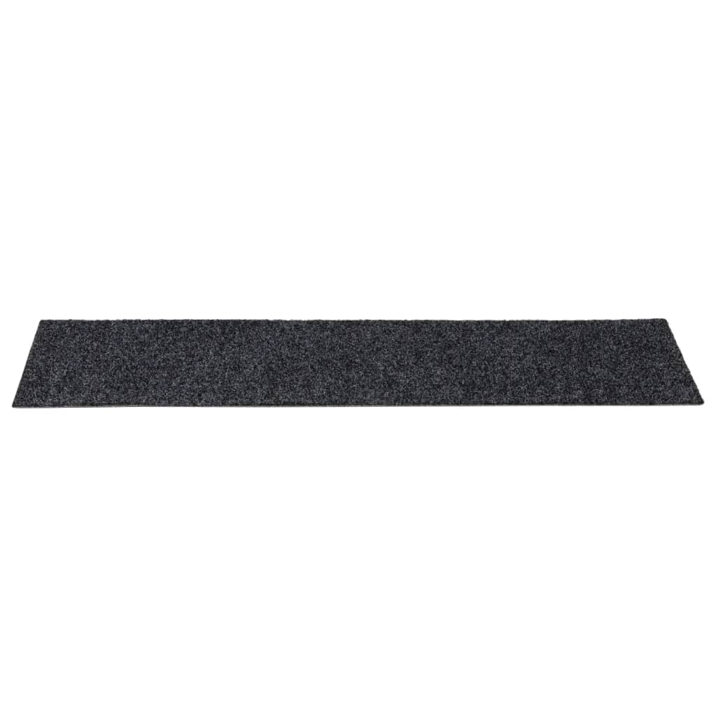 Felpudos autoadhesivos para escaleras, 15 unidades, 76 x 20 cm, gris oscuro, rectangulares