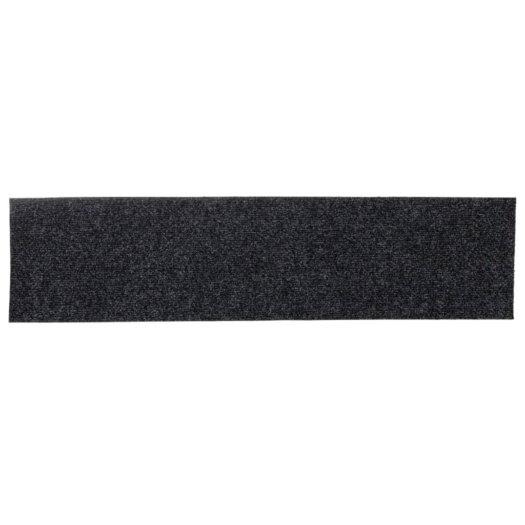 Felpudos autoadhesivos para escaleras, 15 unidades, 76 x 20 cm, gris oscuro, rectangulares