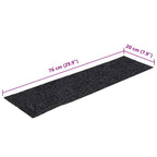 Felpudos autoadhesivos para escaleras, 15 unidades, 76 x 20 cm, gris oscuro, rectangulares