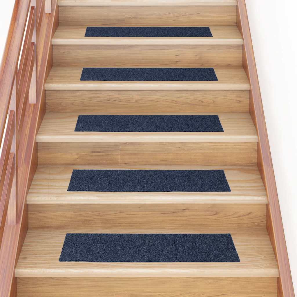 Alfombrillas para escaleras 10 unidades 56x17x3 cm Azul Semicircular