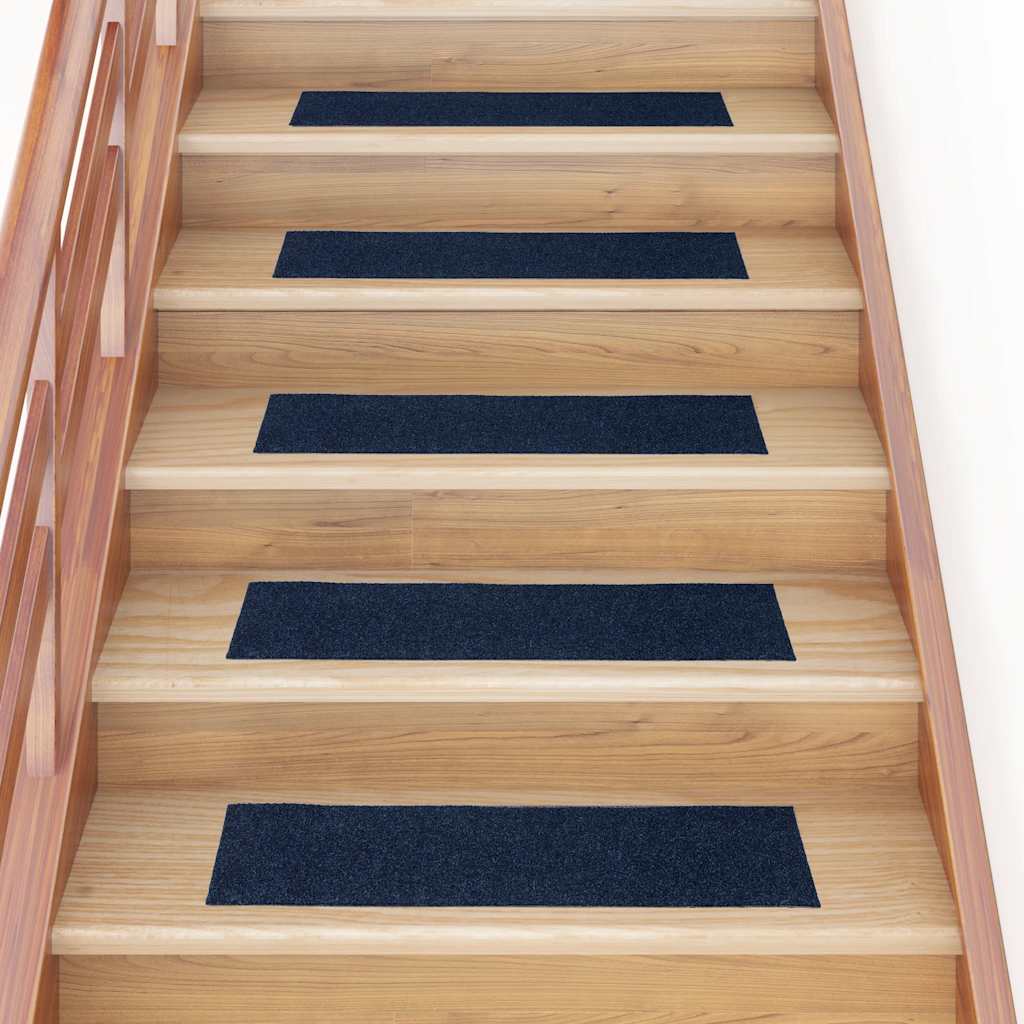 Alfombrillas para escaleras 10 unidades 56x17x3 cm Azul Semicircular