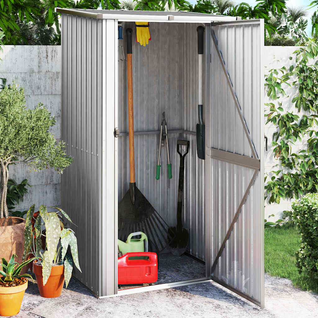 Caseta de jardín acero galvanizado marrón claro 191x130x198 cm