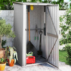 Caseta de jardín acero galvanizado marrón claro 191x130x198 cm