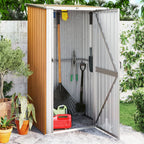 Caseta de jardín acero galvanizado marrón claro 191x130x198 cm