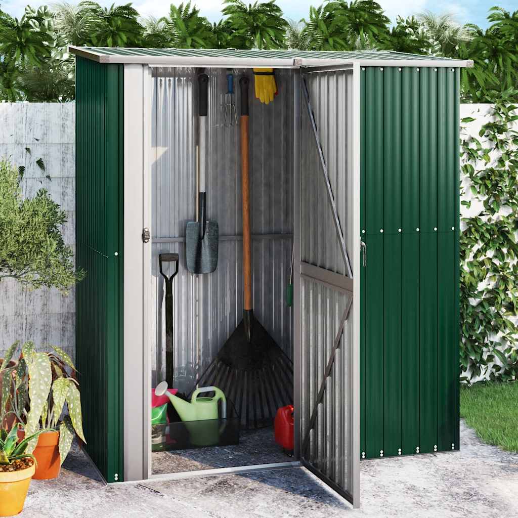 Garden shed 180.5x97x209.5 cm galvanized steel wood-look