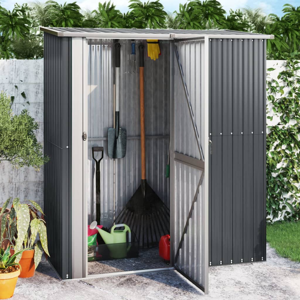 Garden shed 180.5x97x209.5 cm galvanized steel wood-look