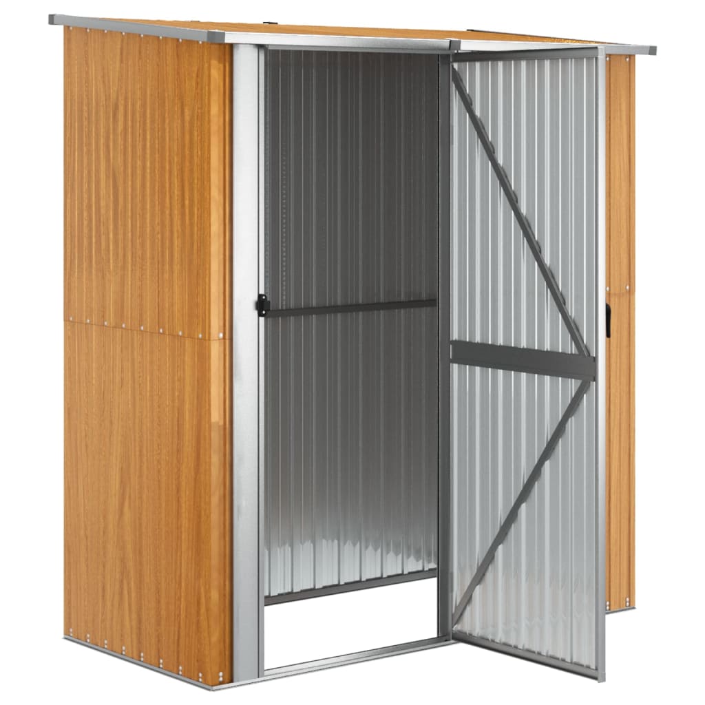 Caseta de jardín 180,5x97x209,5 cm acero galvanizado aspecto madera