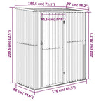 Caseta de jardín 180,5x97x209,5 cm acero galvanizado aspecto madera