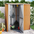 Caseta de jardín 180,5x97x209,5 cm acero galvanizado aspecto madera