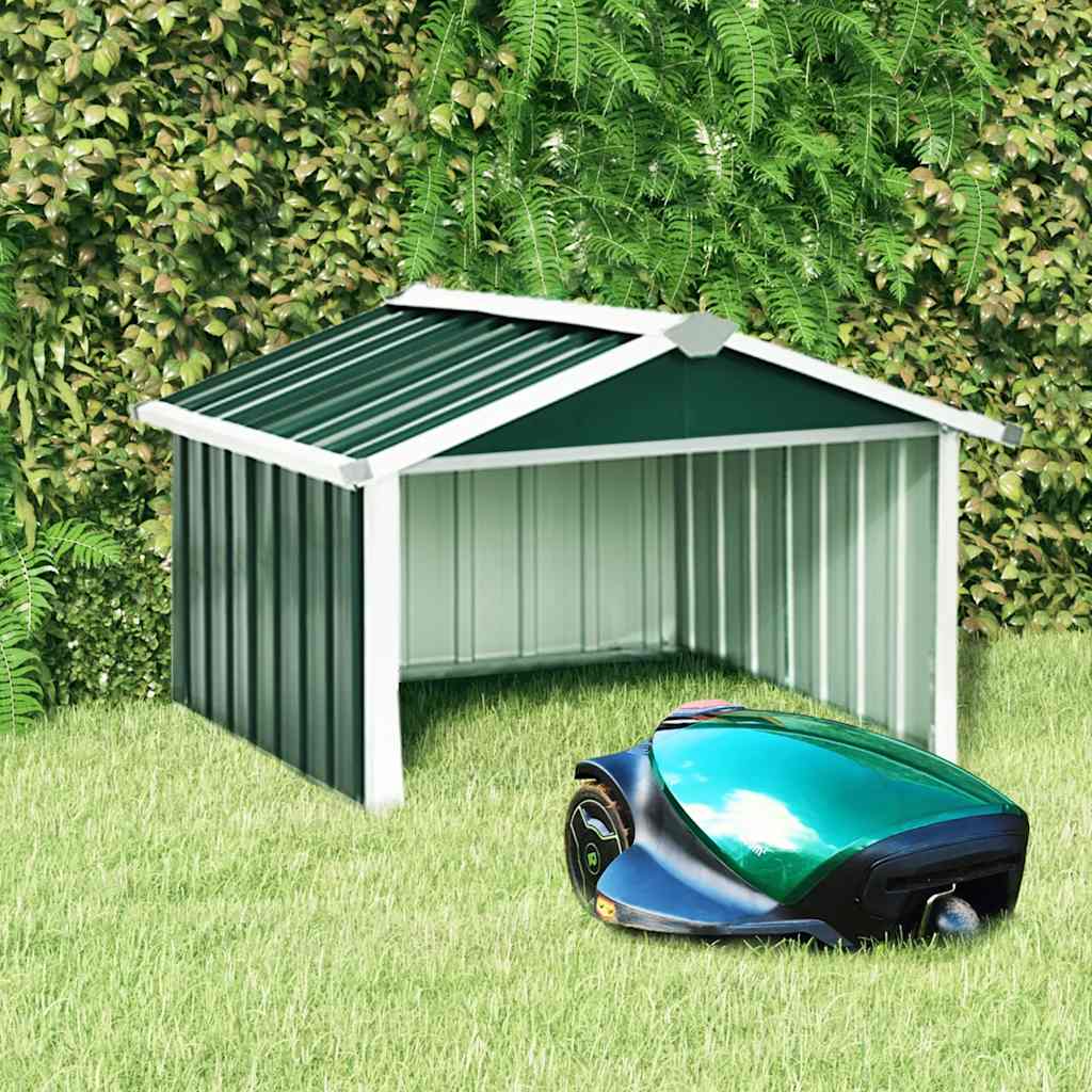 Galvanized steel lawn mower shed grey 92x97x63 cm