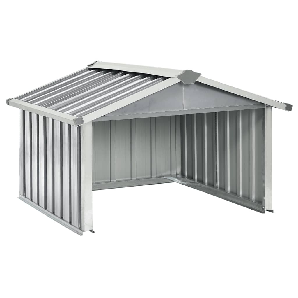 Galvanized steel lawn mower shed grey 92x97x63 cm