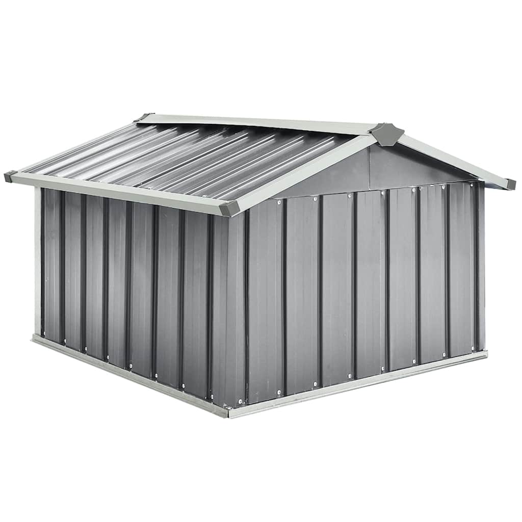 Galvanized steel lawn mower shed grey 92x97x63 cm