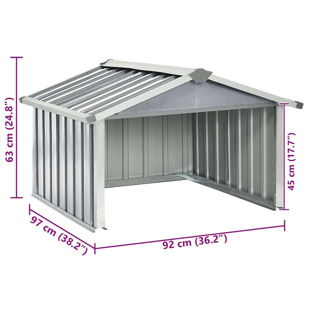 Cobertizo para cortacésped acero galvanizado gris 92x97x63 cm