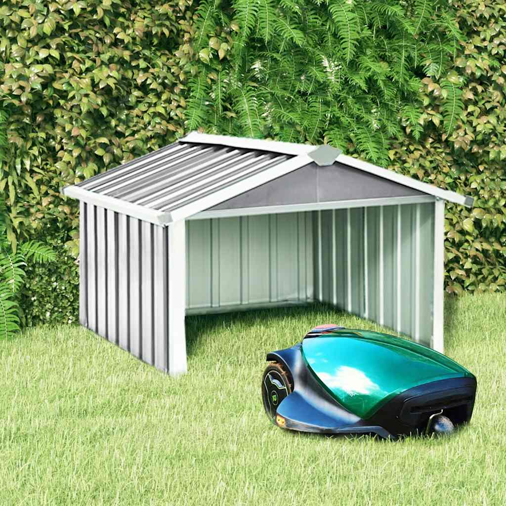 Galvanized steel lawn mower shed grey 92x97x63 cm