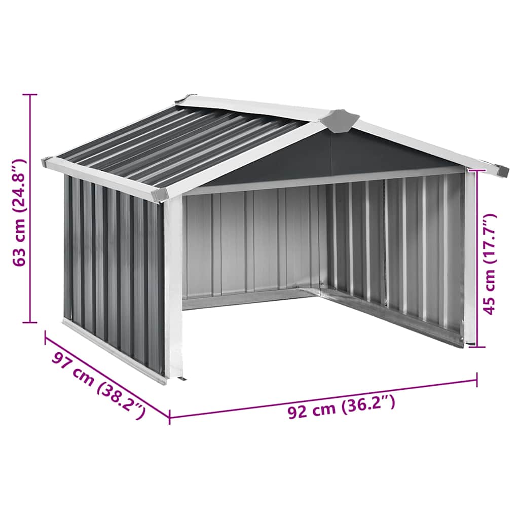Cobertizo para cortacésped acero galvanizado 92x97x63 cm