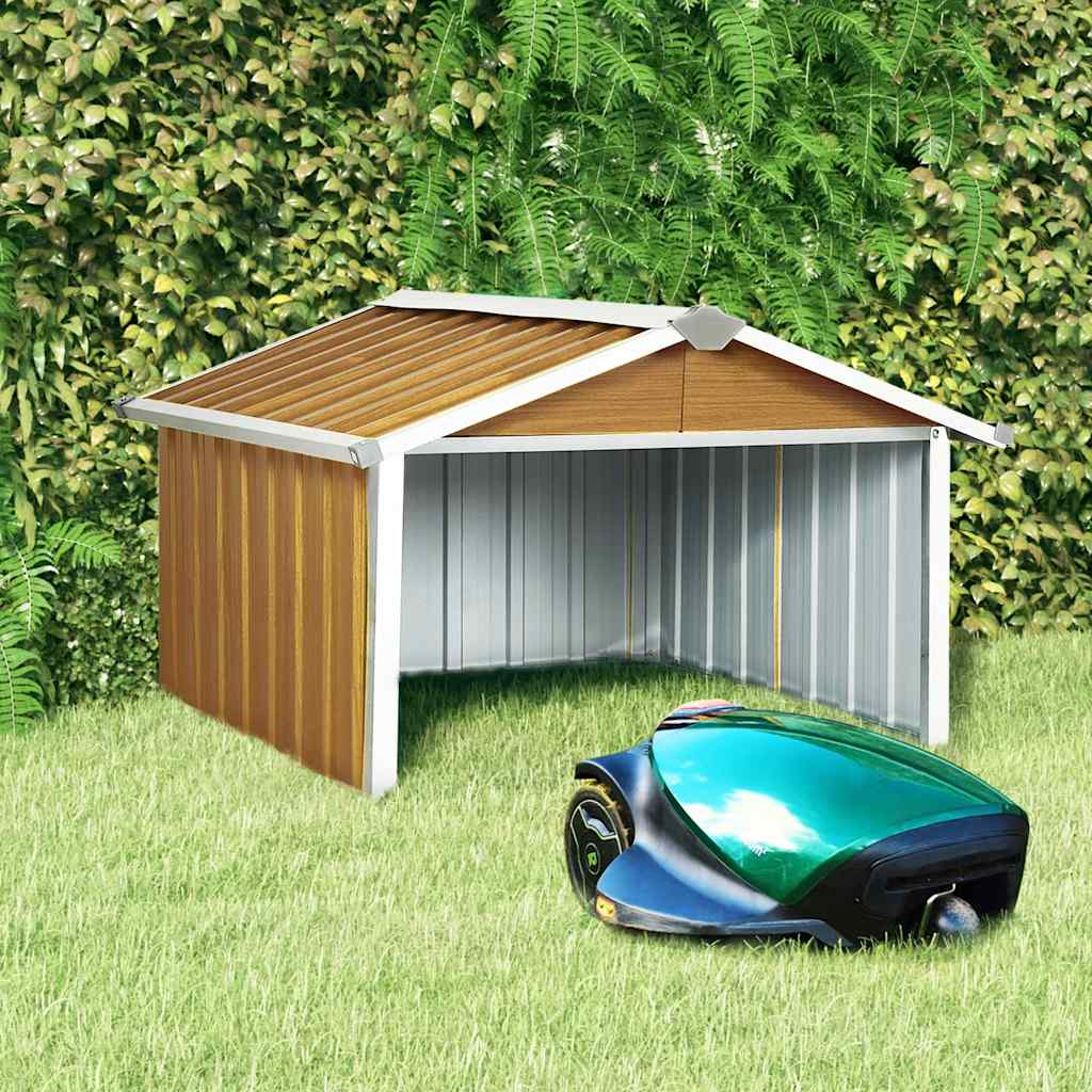 Galvanized steel lawn mower shed grey 92x97x63 cm