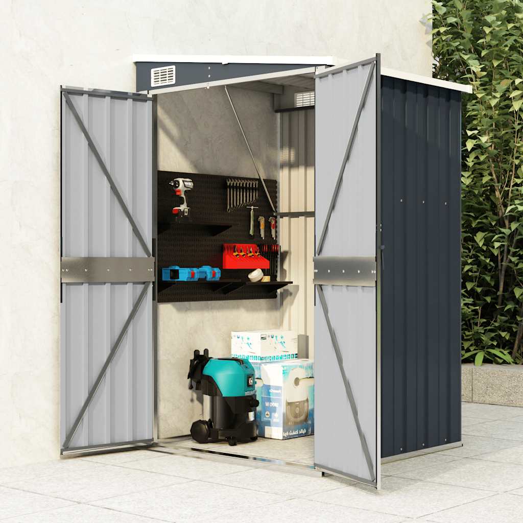 Cobertizo de jardín de pared acero galvanizado 118x100x178 cm