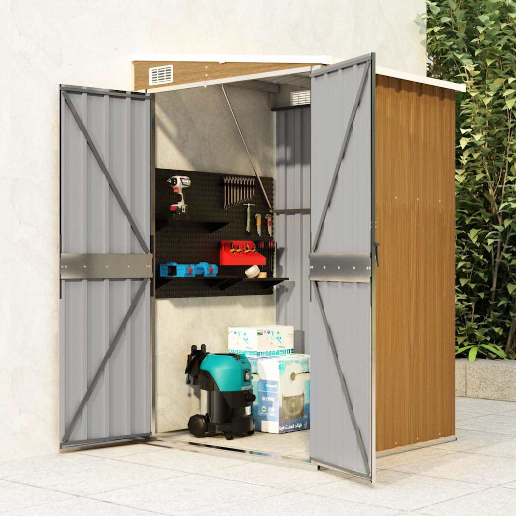 Galvanized Steel Garden Shed 118x100x178 cm
