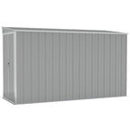 Cobertizo de jardín pared acero galvanizado gris 118x288x178 cm